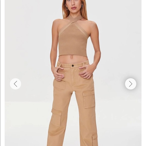 Forever21 Sweater-Knit Halter Crop Top in Cappuccino Brown NWT — Medium - Picture 2 of 6